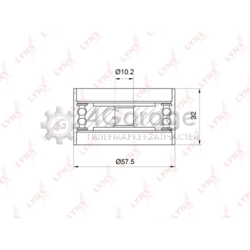 LYNXauto PB3035 Паразитный / Ведущий ролик зубчатый ремень