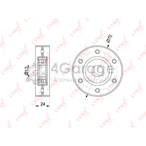 LYNXauto PB5213 Натяжной ролик поликлиновой ремень