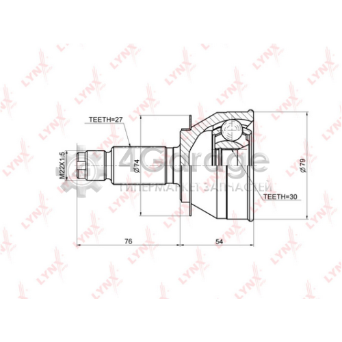 LYNXauto CO3679 ШРУС наружный подходит для SUBARU Legacy IV 2.0 3.0 03 09 CO 3679