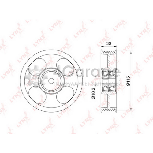 LYNXauto PB7037 Паразитный / ведущий ролик поликлиновой ремень