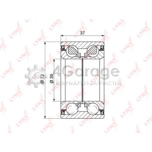 LYNXauto WB1175 Комплект подшипника ступицы колеса