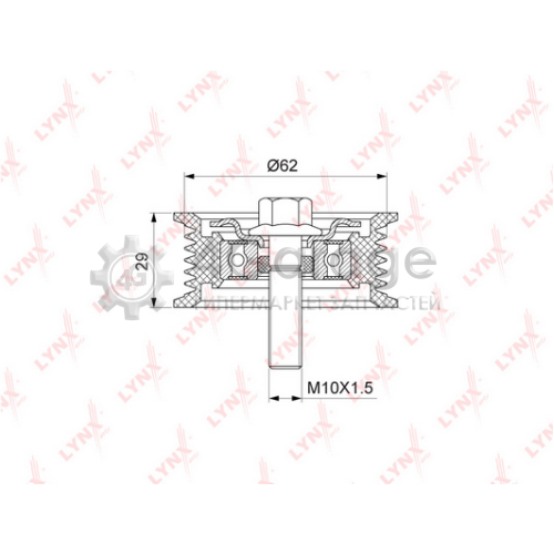 LYNXauto PB7063 Паразитный / ведущий ролик поликлиновой ремень