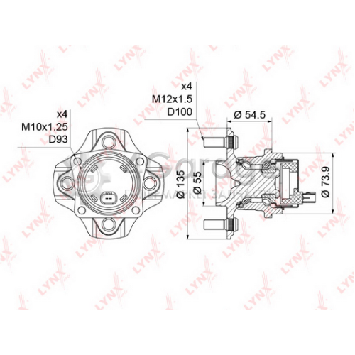 LYNXauto WH1133 Комплект подшипника ступицы колеса