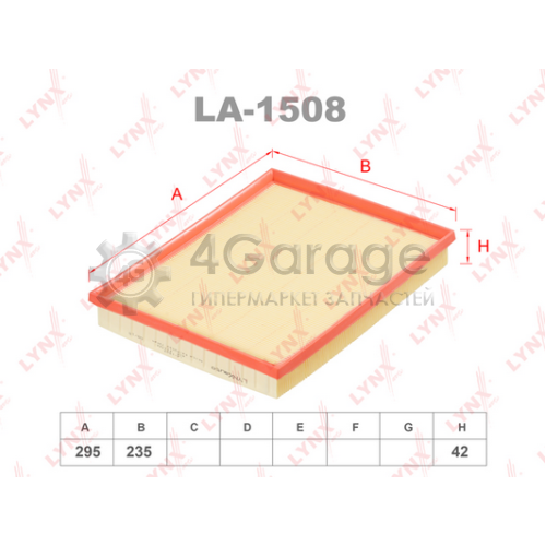 LYNXauto LA1508 Воздушный фильтр