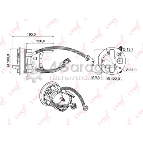 LYNXauto LF951M Топливный фильтр