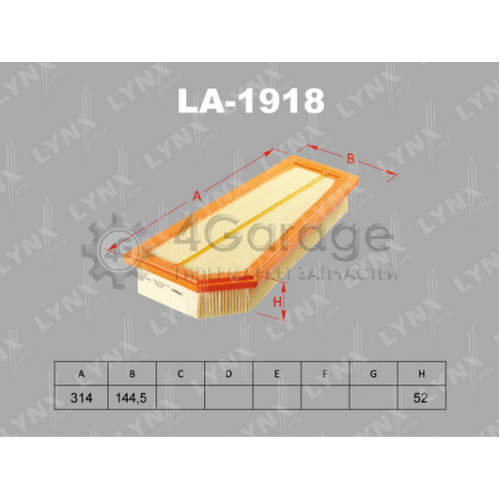 LYNXauto LA1918 Воздушный фильтр