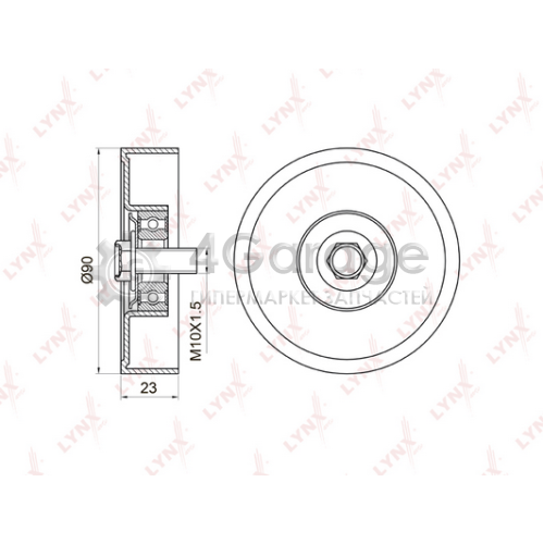 LYNXauto PB5027 Натяжной ролик поликлиновой ремень