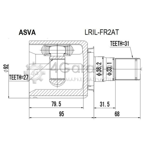 ASVA LRILFR2AT Шарнирный комплект приводной вал в Красноярске