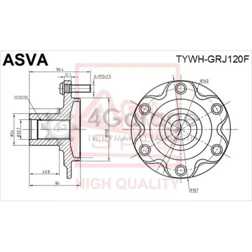 ASVA TYWHGRJ120F Ступица колеса