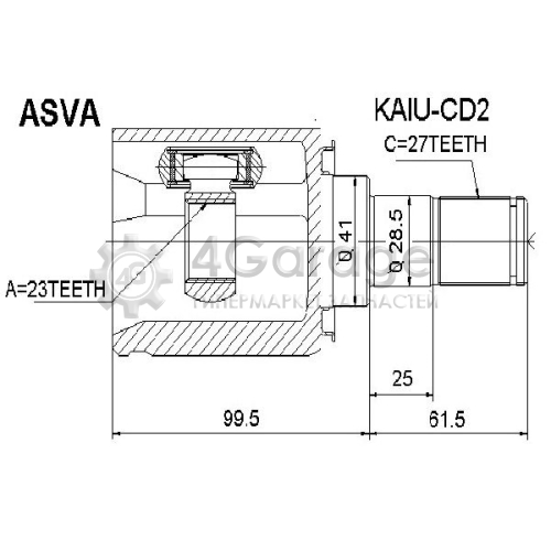 ASVA KAIUCD2 Шарнирный комплект приводной вал