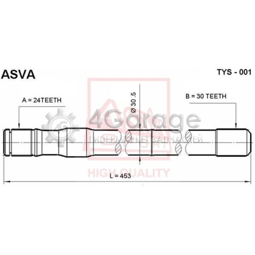 ASVA TYS01 Приводной вал