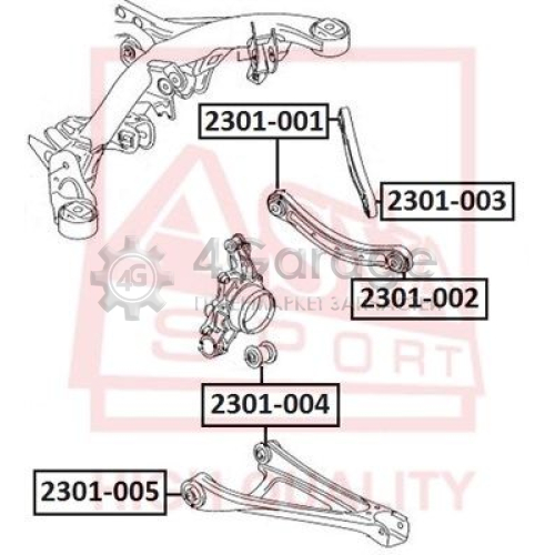 ASVA 2301004 Подвеска рычаг независимой подвески колеса