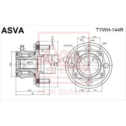 ASVA TYWH144R Ступица колеса