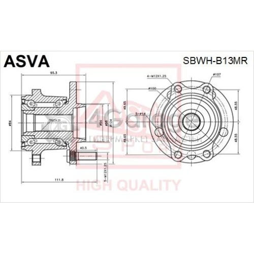 ASVA SBWHB13MR Ступица колеса