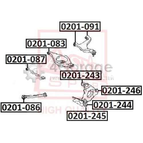 ASVA 0201246 Подвеска рычаг независимой подвески колеса