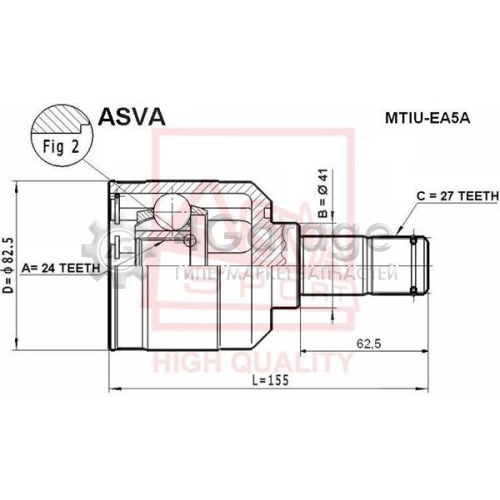 Шарнирный комплект приводной вал ASVA MTIUEA5A в Нижнем Новгороде