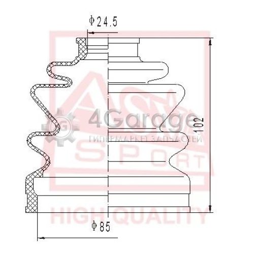 ASVA ASBT21 Пыльник приводной вал