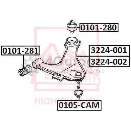 ремонтный комплект несущие / направляющие шарниры ASVA 0105CAM в Нижнем Новгороде