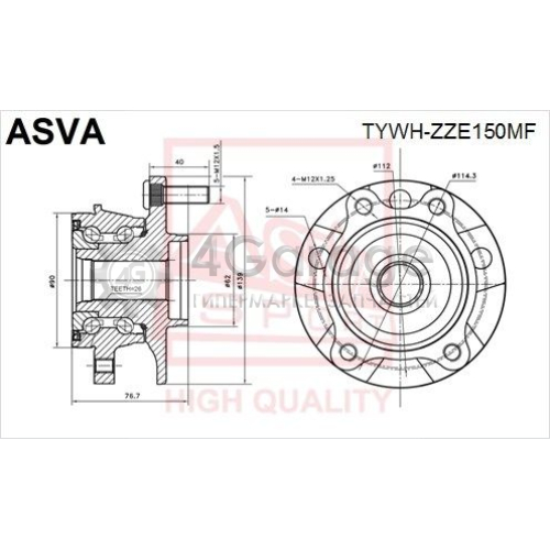 ASVA TYWHZZE150MF Ступица колеса