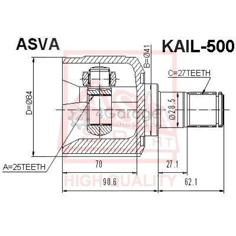 Внутренний 20. Kail-20s. Шрус ASVA HYIU-tuc20at. ASVA HYIUNF шрус внутренний. ASVA hyiu001.