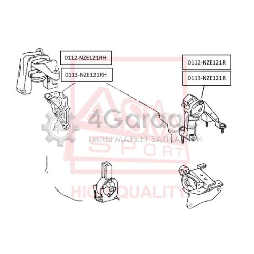 ASVA 0112NZE121RH Подвеска двигатель