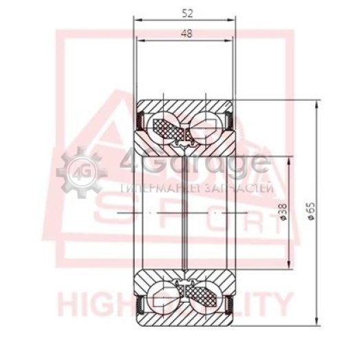 ASVA DAC3865004852 Подшипник ступицы колеса