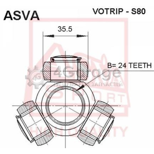 Шарнирный комплект приводной вал ASVA VOTRIPS80 в Нижнем Новгороде