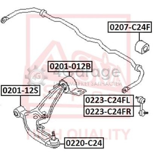 ASVA 0207C24F Втулка стабилизатор