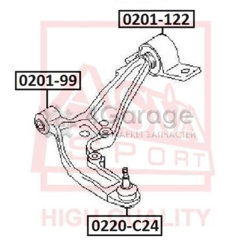 ASVA 0220C24 Шарнир независимой подвески / поворотного рычага