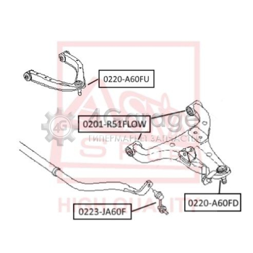 ASVA 0220A60FU Шарнир независимой подвески / поворотного рычага