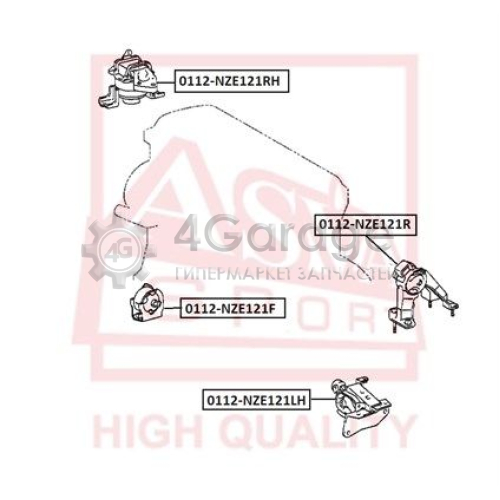 ASVA 0112NZE121LH Подвеска двигатель