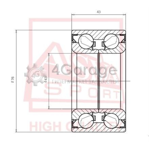 Подшипник ступицы колеса ASVA DAC43760043 в Ростове-на-Дону