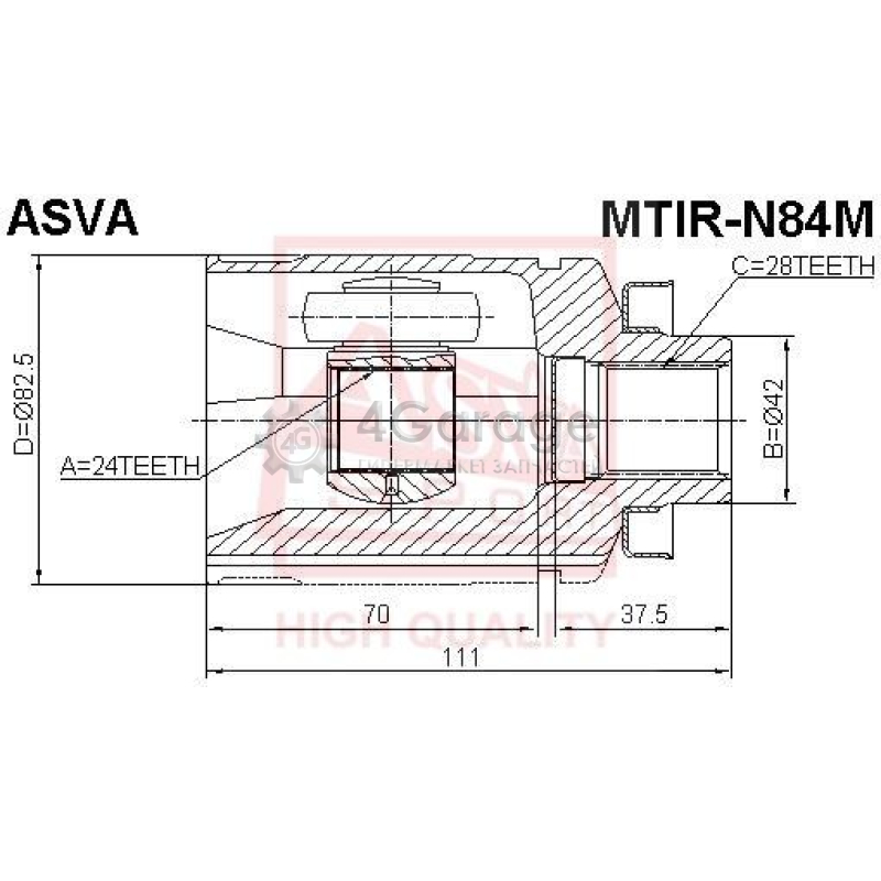 Внутренний 24. ASVA шрус внутренний правый. ASVA TVIN-001 шрус внутренний. ASVA шрус внутренний 24x41x27. ASVA mtir -da1.