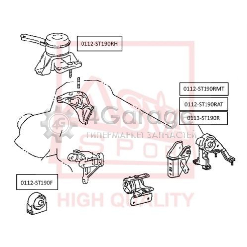 ASVA 0112ST190RMT Подвеска двигатель