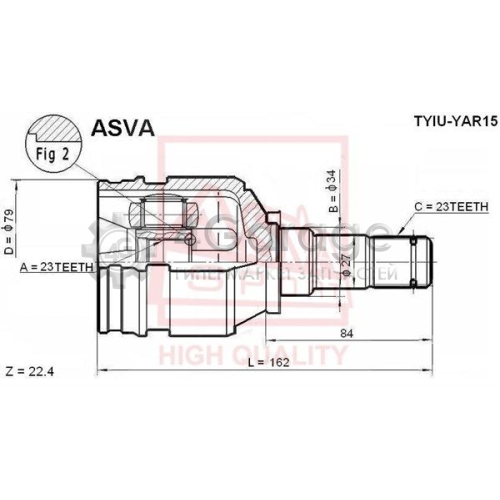 ASVA TYIUYAR15 Шарнирный комплект приводной вал