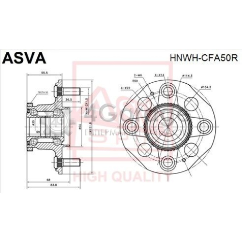 ASVA HNWHCFA50R Ступица колеса