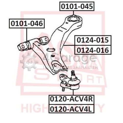 Подвеска рычаг независимой подвески колеса ASVA 0101046 в Нижнем Новгороде