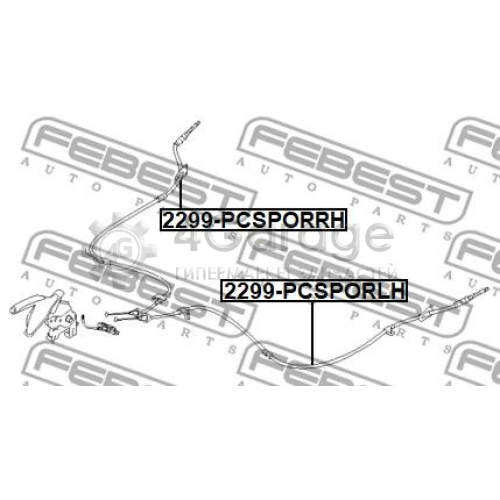 FEBEST 2299PCSPORRH Тросик cтояночный тормоз