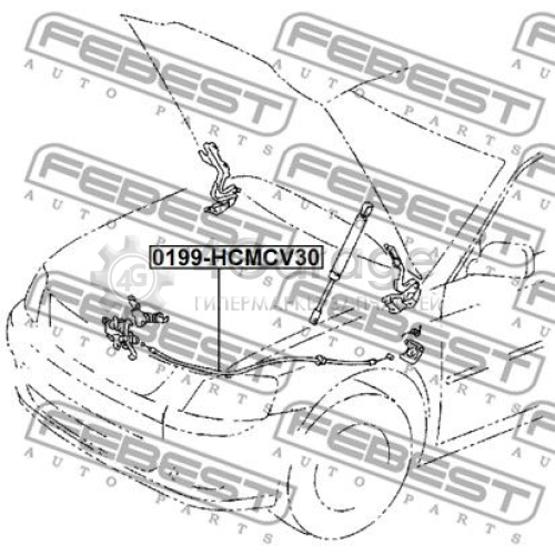 FEBEST 0199HCMCV30 Тросик замка капота