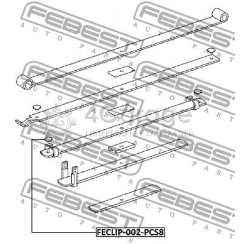 FEBEST FECLIP002PCS8 Втулка листовая рессора