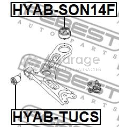 FEBEST HYABSON14F Подвеска рычаг независимой подвески колеса