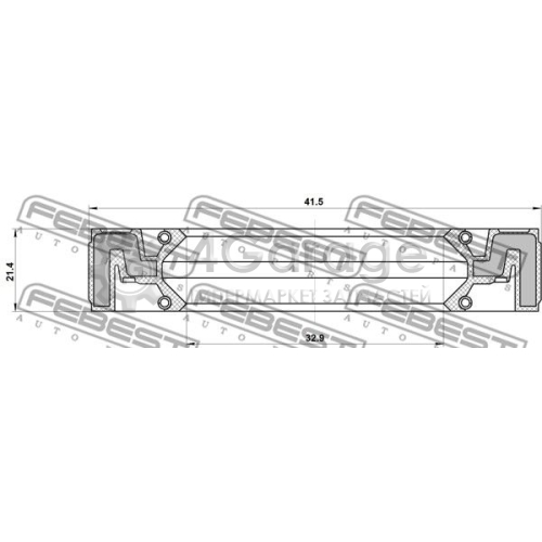 FEBEST 95QAY34412121C Уплотнительное кольцо вала первичный вал ступенчатой КП