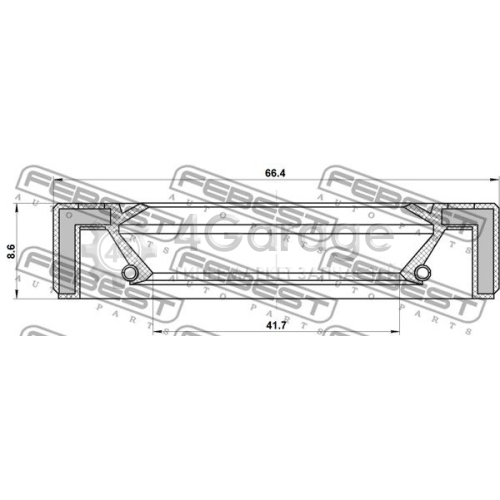FEBEST 95GAS43660909C Уплотнительное кольцо вала первичный вал ступенчатой КП