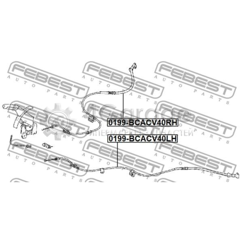 FEBEST 0199BCACV40RH Тросик cтояночный тормоз