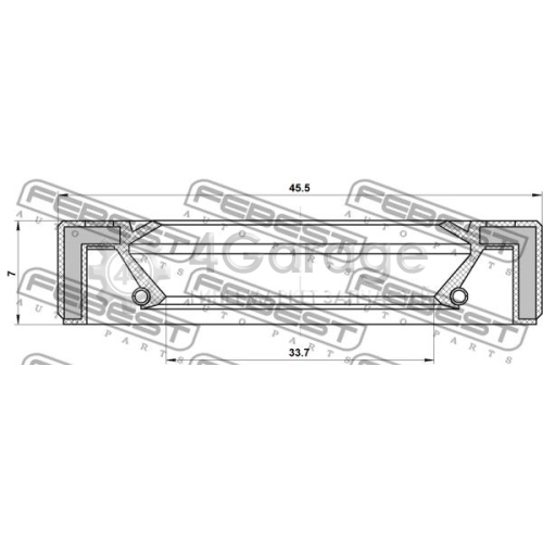 FEBEST 95GAY35450707C Уплотнительное кольцо вала приводной вал