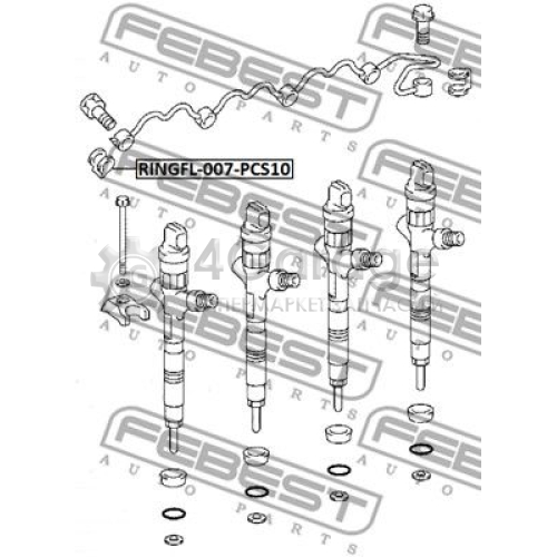 FEBEST RINGFL007PCS10 Уплотнительное кольцо клапанная форсунка