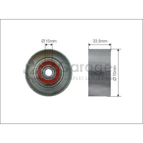 CAFFARO 500318 Натяжной ролик поликлиновой ремень