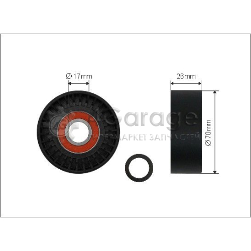 CAFFARO 28400 Натяжной ролик поликлиновой ремень