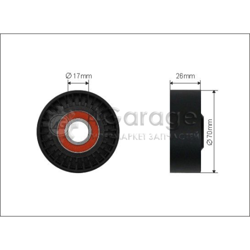 CAFFARO 11400 Натяжной ролик поликлиновой ремень