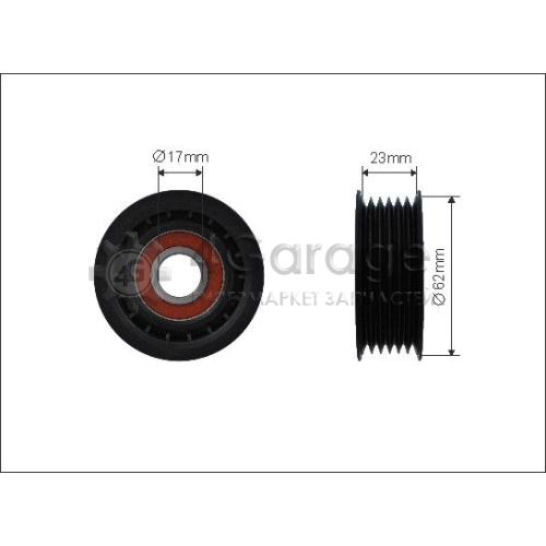 CAFFARO 500173 Натяжной ролик поликлиновой ремень